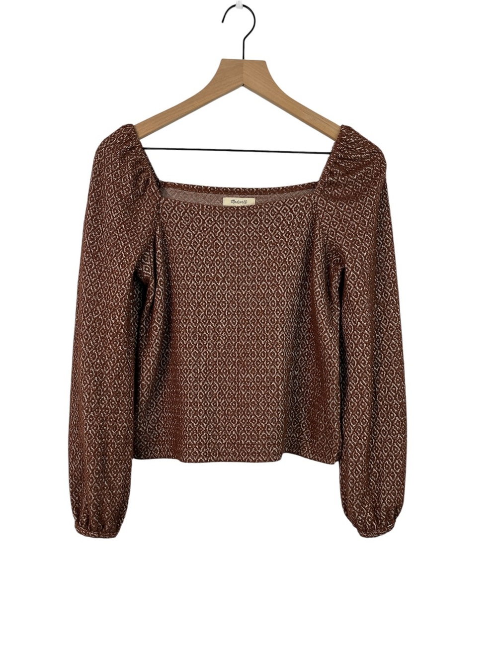 Madewell Jacquard Puff-Sleeve Crop Top